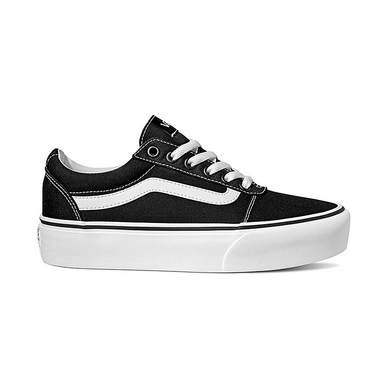 Black and white canvas vans on sale